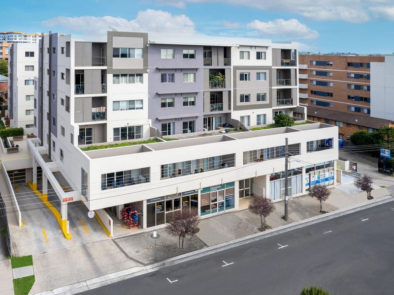 Aerial view of Parkstone Place apartment building at 17 Warby Street, Campbelltown